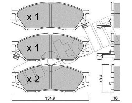 Комплект гальмівних колодок (дискових) Metelli 22-0810-0 фото товара