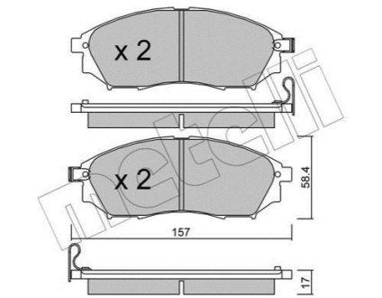 Комплект гальмівних колодок (дискових) Metelli 22-0819-0 (фото 1)
