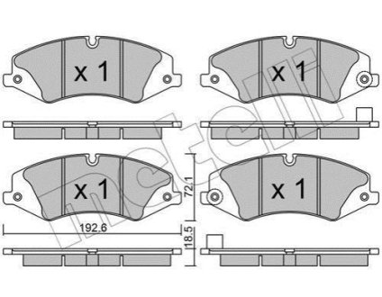 Комплект гальмівних колодок (дискових) Metelli 22-0836-6 фото товара