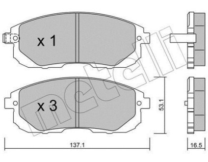Комплект гальмівних колодок (дискових) Metelli 22-0876-0 (фото 1)