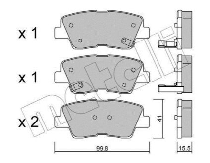 Комплект гальмівних колодок (дискових) Metelli 22-0886-0 (фото 1)