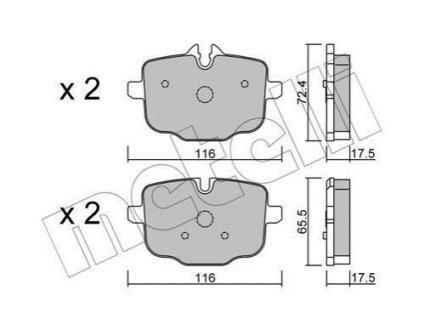 Комплект гальмівних колодок (дискових) Metelli 22-0921-0 фото товара