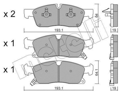 Комплект гальмівних колодок (дискових) Metelli 22-0927-0 фото товару