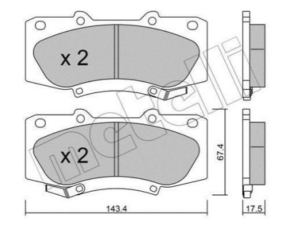 Комплект гальмівних колодок (дискових) Metelli 22-0937-0 фото товара