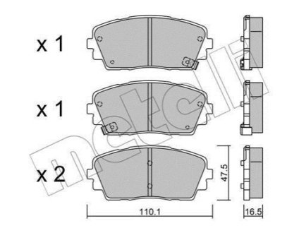 Комплект гальмівних колодок (дискових) Metelli 22-0941-0 фото товару