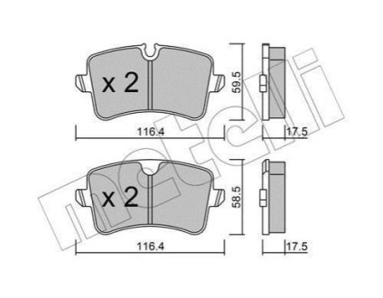 Комплект гальмівних колодок (дискових) Metelli 22-0955-0 фото товару