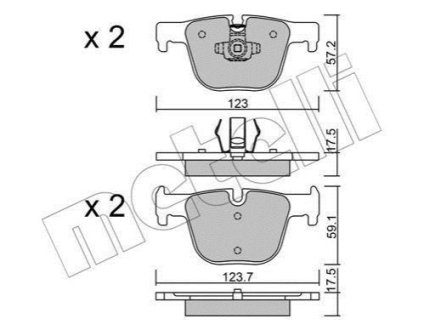 Комплект гальмівних колодок (дискових) Metelli 22-0963-0 фото товара