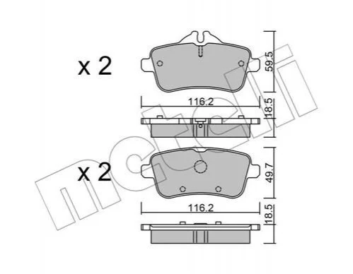 <strong>Комплект гальмівних колодок з 4 шт. дисків METELLI 22-0968-0 (фото 1)</strong>