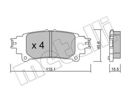 Комплект гальмівних колодок (дискових) Metelli 22-0977-0 фото товару