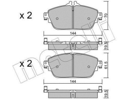 Комплект гальмівних колодок (дискових) Metelli 22-1017-0 (фото 1)