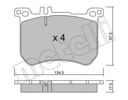 Комплект гальмівних колодок (дискових) Metelli 22-1021-0 фото товара