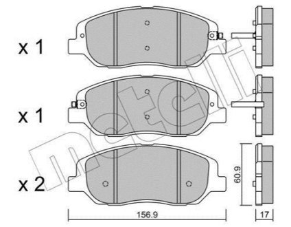 Комплект гальмівних колодок (дискових) Metelli 22-1031-0 фото товара