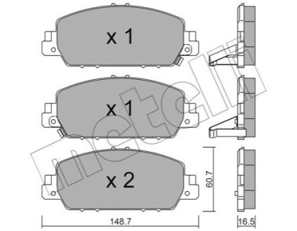 Комплект гальмівних колодок (дискових) Metelli 22-1083-0 (фото 1)