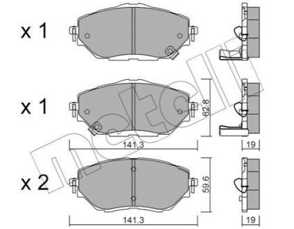 Комплект гальмівних колодок (дискових) Metelli 22-1088-0 фото товара