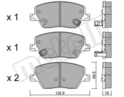 Комплект гальмівних колодок (дискових) Metelli 22-1103-0 фото товара