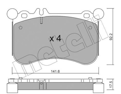 Комплект гальмівних колодок (дискових) Metelli 22-1133-0 фото товара