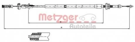 Трос акселератора для Volkswagen, Seat, Skoda METZGER 10.0904 фото товару