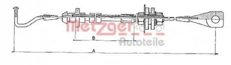 Трос акселератора для Volkswagen, Seat METZGER 10.090 фото товару