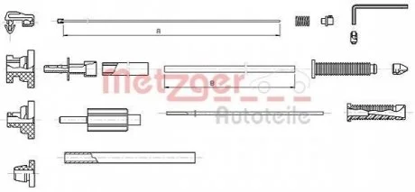 Трос акселератора для Peugeot, Citroen, Mazda METZGER 10.1179 фото товару