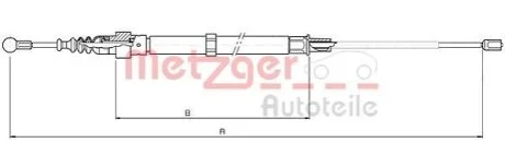 Трос ручного гальма для METZGER 107505 фото товару