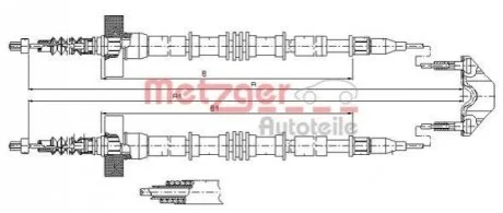 Трос ручного гальма для METZGER 11.5859 фото товару