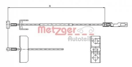 Трос ручного гальма для METZGER 11.6802 фото товару