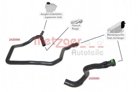 Шланг гумовий для Ford METZGER 2420066 фото товару