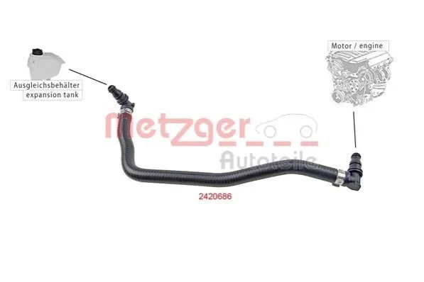 <strong>Патрубок системи охолодження гумовий з фітингами METZGER 2420686 (фото 1)</strong>