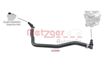 Патрубок системи охолодження гумовий з фітингами для Mercedes METZGER 2420686 фото товару