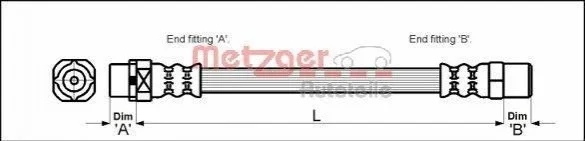 <strong>Шланг гальмівний METZGER 4110053 (фото 1)</strong>