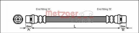 <strong>Шланг гальмівний METZGER 4110329 (фото 1)</strong>