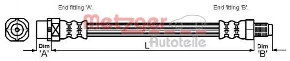 <strong>Шланг гальмівний METZGER 4114071 (фото 1)</strong>