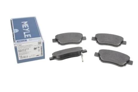 Комплект гальмівних колодок з 4 шт. дисків для Fiat, Citroen, Peugeot, Lancia, Alfa Romeo MEYLE 025 237 0718 фото товару
