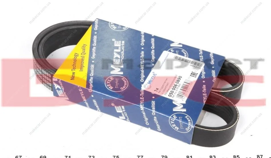 <strong>Пас поліклиновий 6 PK 890 MEYLE 050 006 0890 (фото 1)</strong>