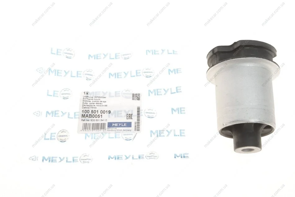 <strong>Сайлентблок балки підвіски Лів/Прав AUDI A4 B5 1.6-2.8 11.94-09.01 MEYLE 100 501 0019 (фото 1)</strong>