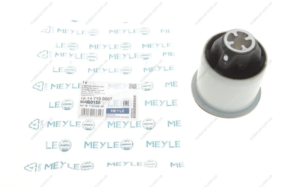 <strong>Втулка балки RENAULT MEGANE II, SCENIC II 02 зад. міст (Вир-во) MEYLE 16-14 710 0007 (фото 1)</strong>