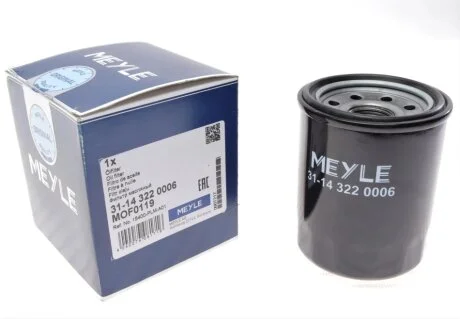 Фільтр оливний для Honda, Mitsubishi, Opel MEYLE 31-14 322 0006 фото товару