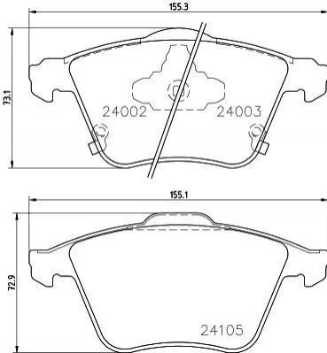 <strong>Колодки тормозные передние MAZDA 6 2,3 02-. MINTEX MDB2768 (фото 1)</strong>