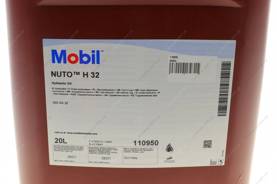 <strong>Олива гідравлічна Mobil Nuto H32, 20л. MOBIL 110950 (фото 1)</strong>