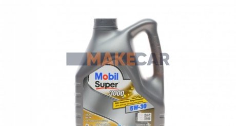 Моторное масло Super 3000 XE 5W-30 синтетическое 4 л MOBIL 153018 (фото 1)