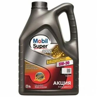 Олива моторна SUPER 3000 X1 FORMULA-FE 5W30/5л для Ford, Mazda MOBIL 156155 фото товару