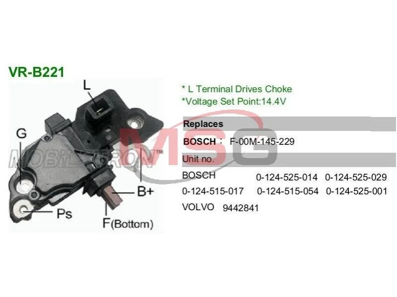 <strong>Регулятор напруги генератора MOBILETRON VRB221 (фото 1)</strong>