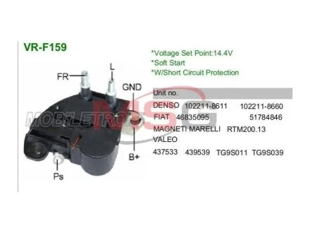 Регулятор напруги генератора для MOBILETRON VRF159 фото товару