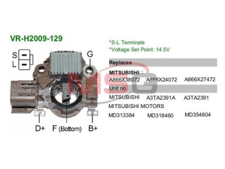 Регулятор напряжения генератора MOBILETRON VRH2009129 (фото 1)