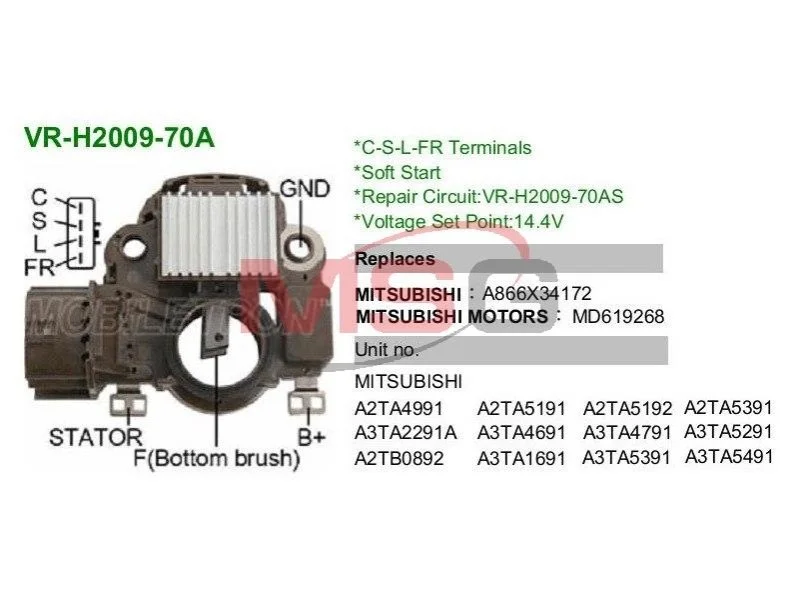 <strong>Регулятор напруги генератора MOBILETRON VRH200970A (фото 1)</strong>