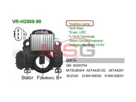 Регулятор напряжения генератора MOBILETRON VRH200990 фото товара