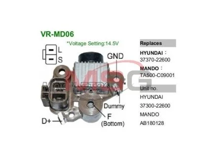 Регулятор напруги генератора для Hyundai, KIA MOBILETRON VRMD06 фото товару
