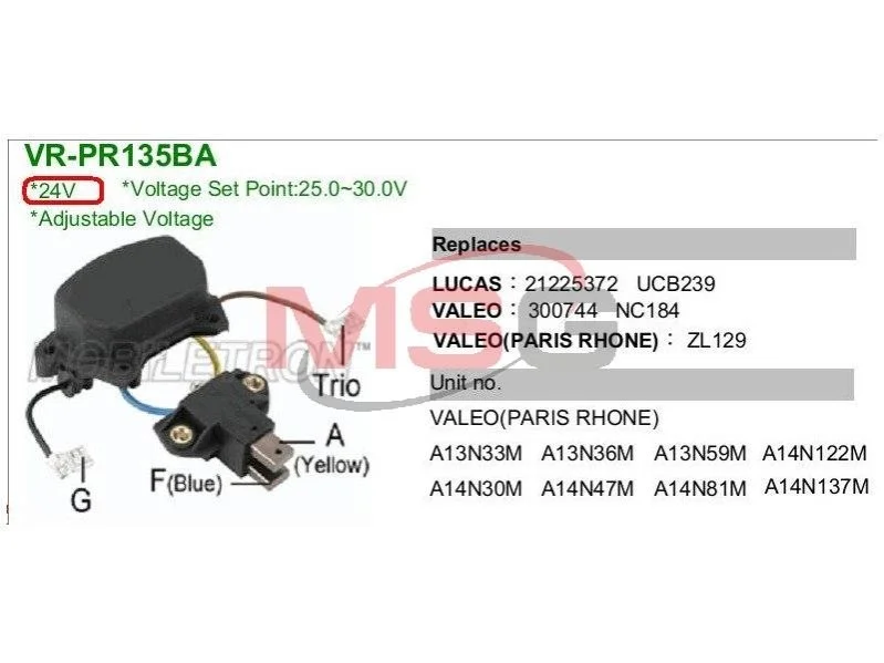 <strong>Регулятор напруги генератора MOBILETRON VRPR135BA (фото 1)</strong>