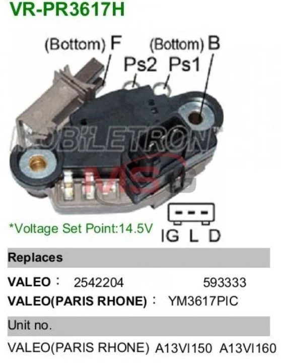 <strong>Регулятор напруги генератора MOBILETRON VRPR3617H (фото 1)</strong>
