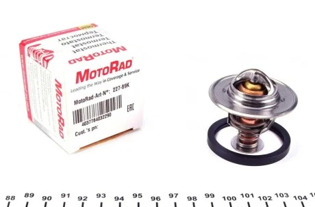 Термостат системи охолодження (89°C) OPEL ASTRA G, ASTRA H, ASTRA H GTC, COMBO, COMBO TOUR, CORSA C, CORSA D, MERIVA A, SIGNUM PEUGEOT 406, 605 1.7D/1.8/2.1D 08.94- для Opel MOTORAD 227-89K фото товару